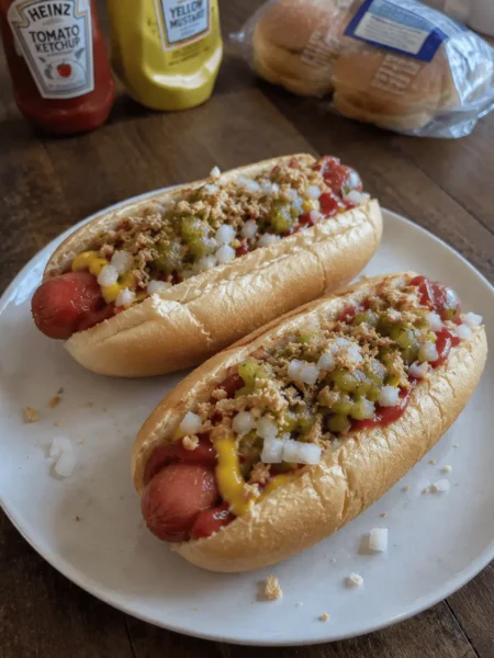 Hotdogs aus der Heißluftfritteuse